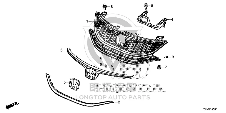 Front Grille Grille Inner Frame 71121-T4N-H01 71121T4NH01 for Honda