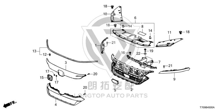 Grille Inner Frame 71121-T70H0 71121T70H0 for Honda