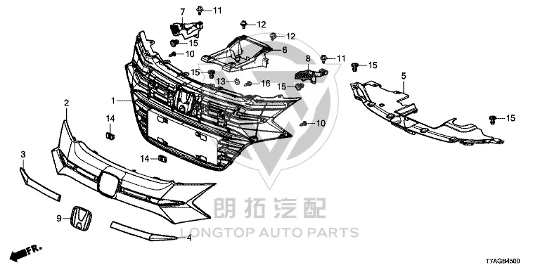 Front Grille Grille Inner Frame 71121-T7JH0 71121T7JH0 for Honda