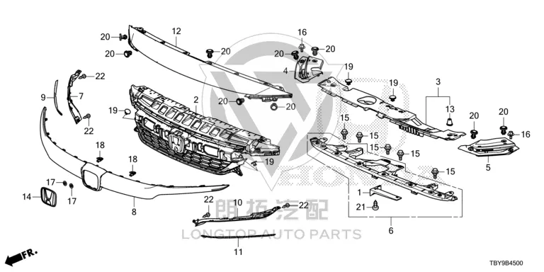 Center Grille Bracket (Left) 71166-TBX-H01 71166TBXH01 for Honda