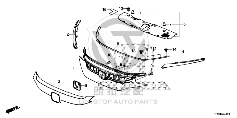 Grille Inner Frame 71121-TETH6 71121TETH61 for Honda