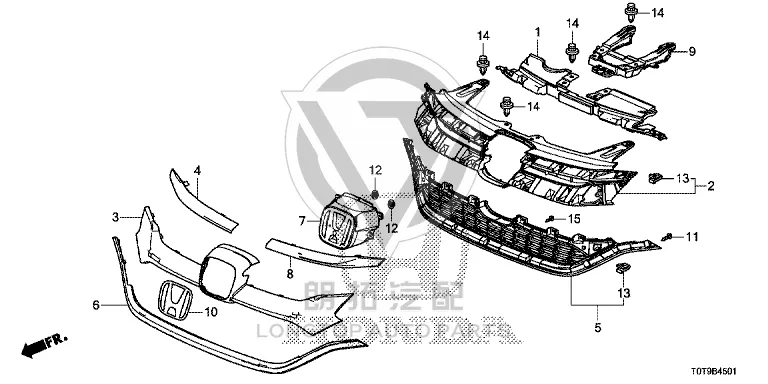 Grille Inner Frame Upper 71121-TFCH01 71121TFCH01 for Honda