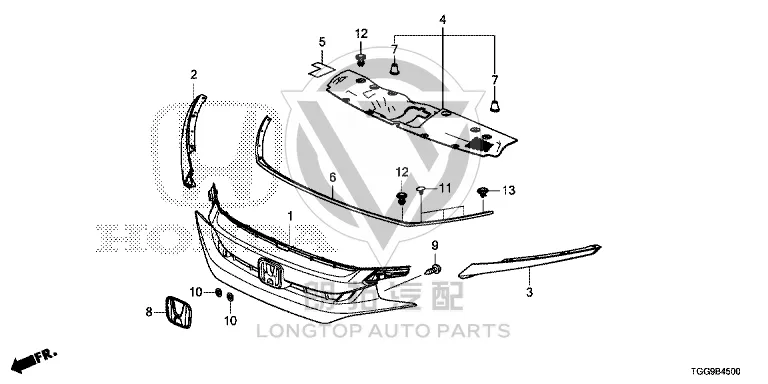 Radiator Guard Plate (Upper) 74127-TETH0 74127TETH0 for Honda