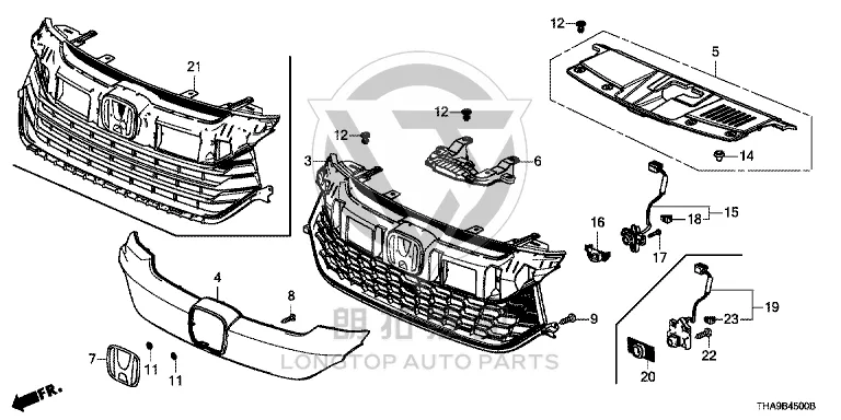 Center Grille Trim 71122-THAH01 71122THAH01 for Honda