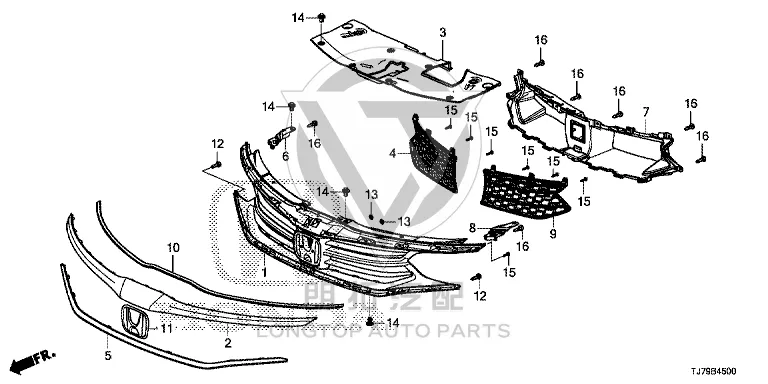 Grille Inner Frame 71121-TJ7H0 71121TJ7H0 for Honda