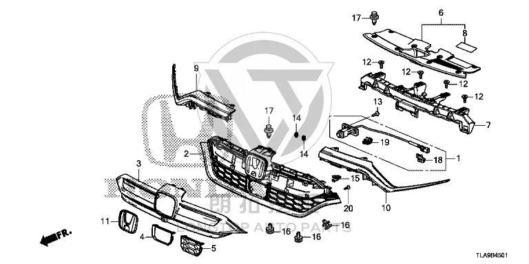 Grille Inner Frame 71121-TLYH5 71121TLYH50 for Honda