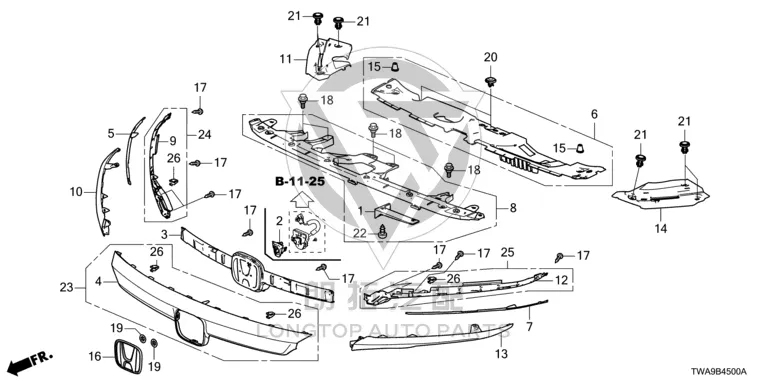 Front Headlight Trim (Right) 71162-TVE-F01 71162TVEF01 for Honda