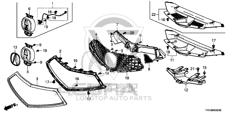 Center Grille Trim 71122-TRNH01 71122TRNH01 for Acura