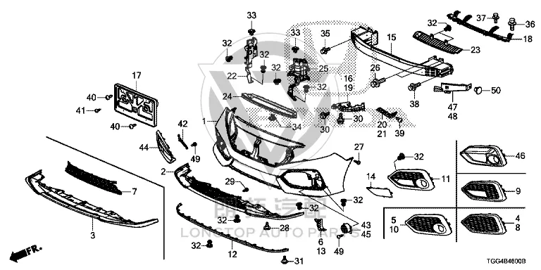 Front Bumper Bracket (Right) 71193-TEAT01 71193TEAT01 for Honda