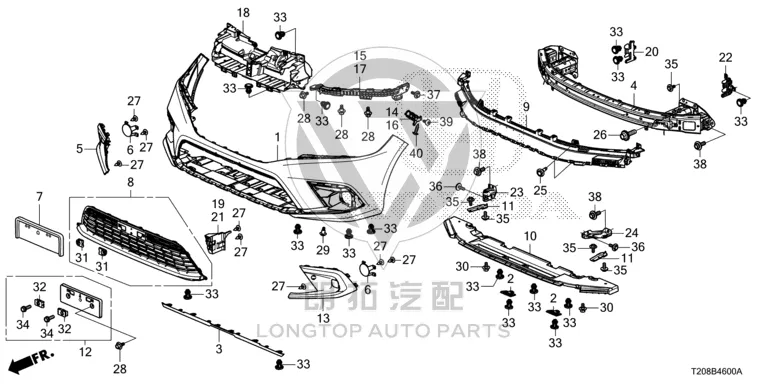 Front Bumper Deflector (Lower) 71175-T24-T00 71175T24T00 for Honda