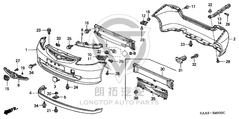 Front Bumper Bracket (Left) 71198-SAA-003 71198SAA003 for Honda Fit