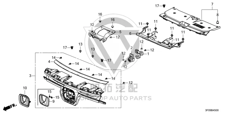 Grille Emblem 75710-3T0J1 757103T0J1 for Honda