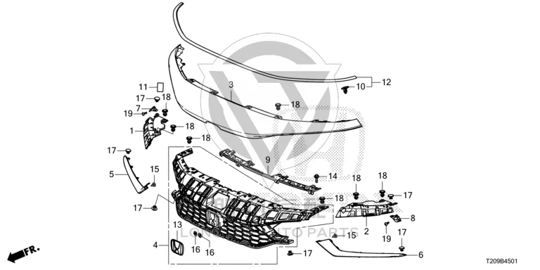 SPACER, L. UPPER GARNISH 71237-T24-T01 71237T24T01 for Honda