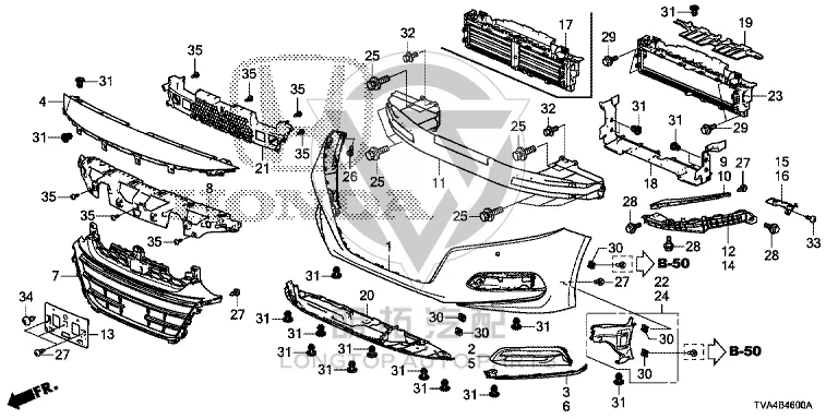 Front Bumper Air Guide (Right) 71312-TVAA0 71312TVAA00 for Honda