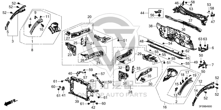 Radiator Frame 71410-3A0A0 714103A0A0 for Honda