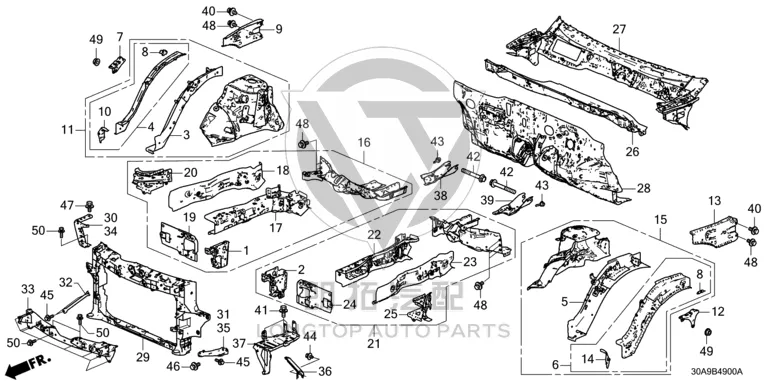 Radiator Frame 71411-30AA0 7141130AA01 for Honda