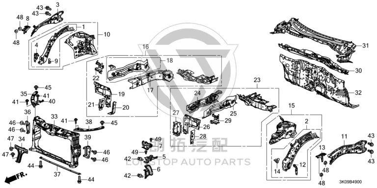 Radiator Frame 71411-3K0H0 714113K0H0 for Honda