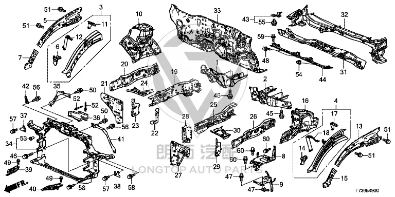 Radiator frame 71411-T72-H01 71411T72H01 for Honda