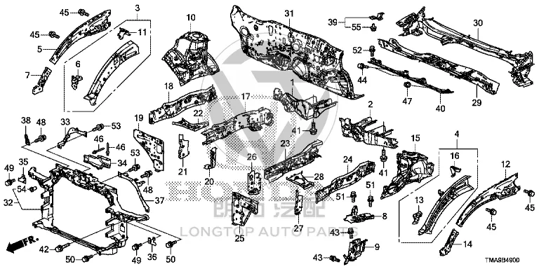 Radiator frame 71411-TMA-H51 71411TMAH51 for Honda