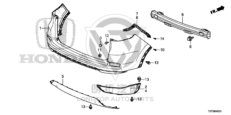 Rear Bumper Spoiler Left 71507-TFCH0 71507TFCH0 for Honda