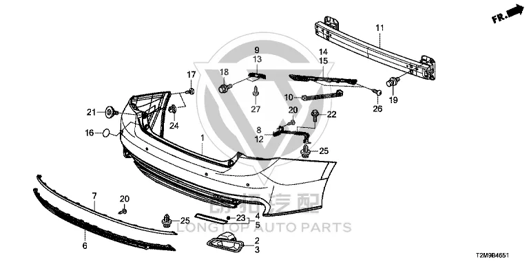 Exhaust Pipe Trim Cover Bracket (Right) 71504-T2J-H51 71504T2JH51 for Honda