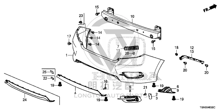 Rear Bumper Deflector 71502-TEXY00 71502TEXY00 for Honda
