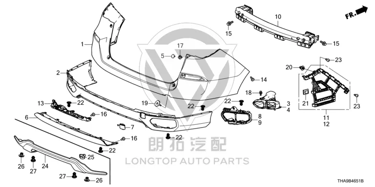 Exhaust Pipe Trim Cover Bracket (Right) 71505-THAH60 71505THAH60 for Honda
