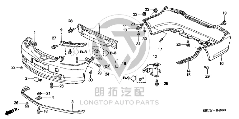 Rear Bumper Bracket (Left) 71598-SELT02 71598SELT02 for Honda