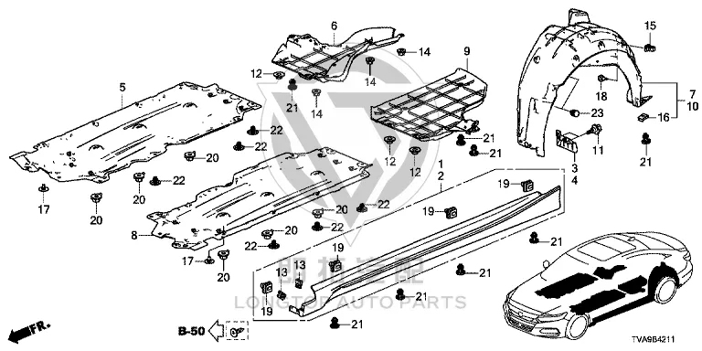 Large Bottom Side Right 71800-TVE-H11ZF 71800TVEH11ZF for Honda