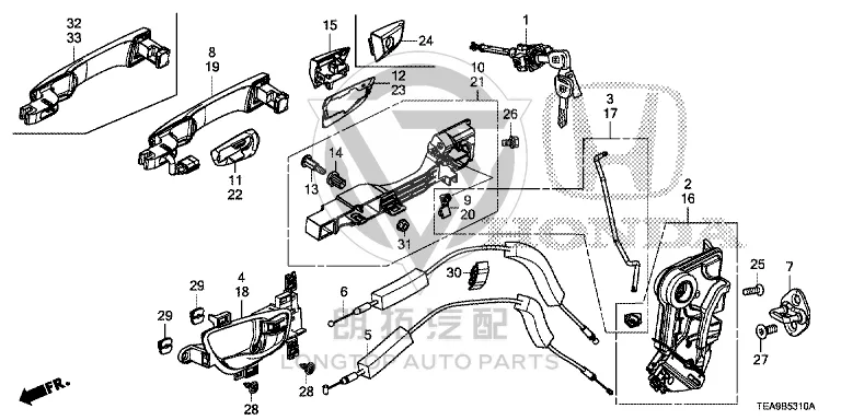 Front Door Lock Mechanism 72150-TETH02 72150TETH02 for Honda