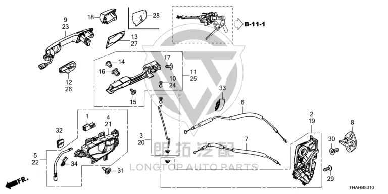 Front Door Lock Mechanism (Left) 72150-THAH01 72150THAH01 for Honda