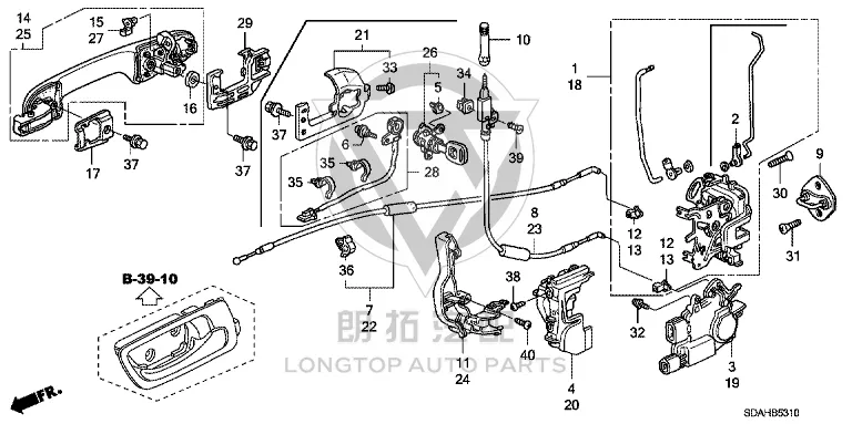 Front Door Lock Mechanism (Left) 72152-SDAH01 72152SDAH01 for Honda Accord