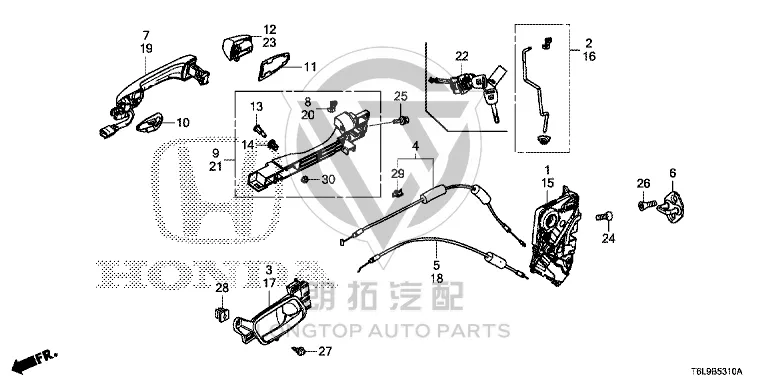 Rear Door Outside Handle (Left) 72181-T6LH7 72181T6LH7 for Honda