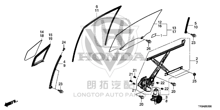 Front Door Glass Lift Motor 72215-TR0A01 72215TR0A01 for Honda Civic