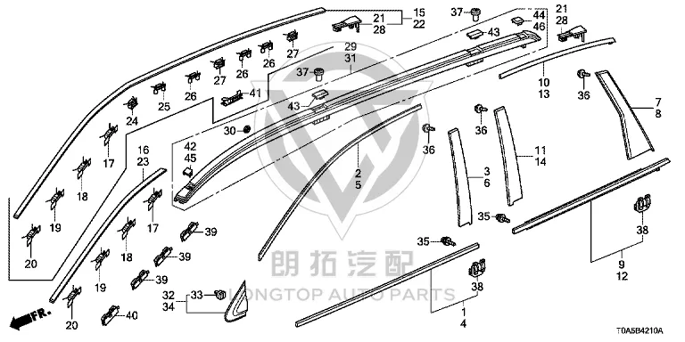 Rear Door Outer Trim Panel 72970-T0A-A01 72970T0AA01 for Honda