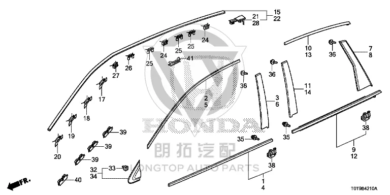 Roof Moulding (Left) 73163-T0TH01 73163T0TH01 for Honda