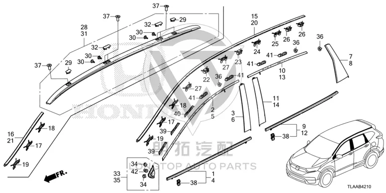 Outer Rearview Mirror Triangle Trim Panel 75490-TLAA01 75490TLAA01 for Honda
