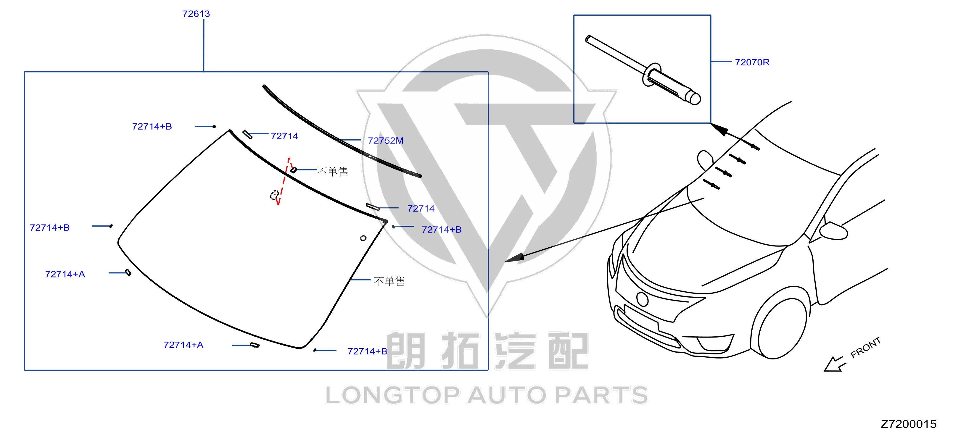 Front Windshield 72700-6CT0A 727006CT0A for Nissan