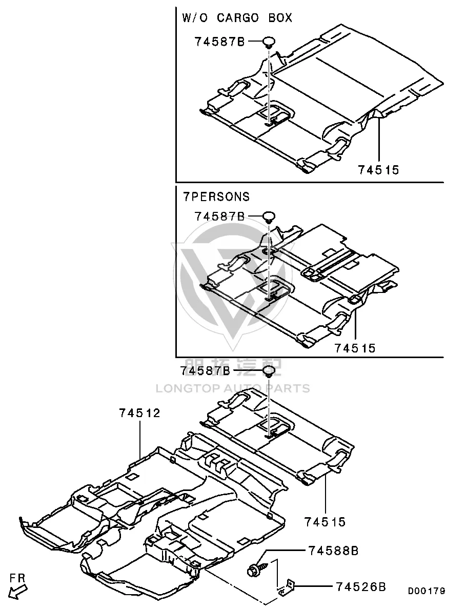Floor Carpet 7270B-127 7270B127 for Mitsubishi GF7W