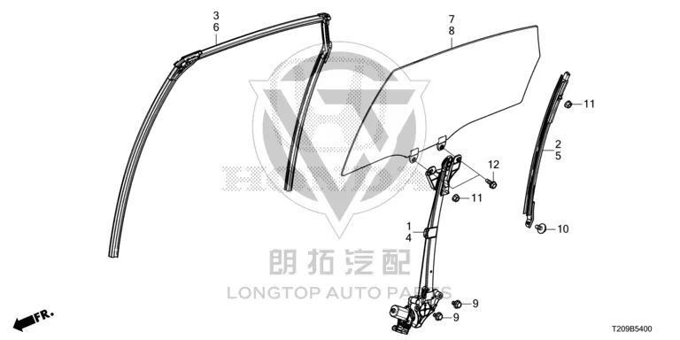 Rear door window regulator assembly 72750-T31H11 72750T31H11 for Honda