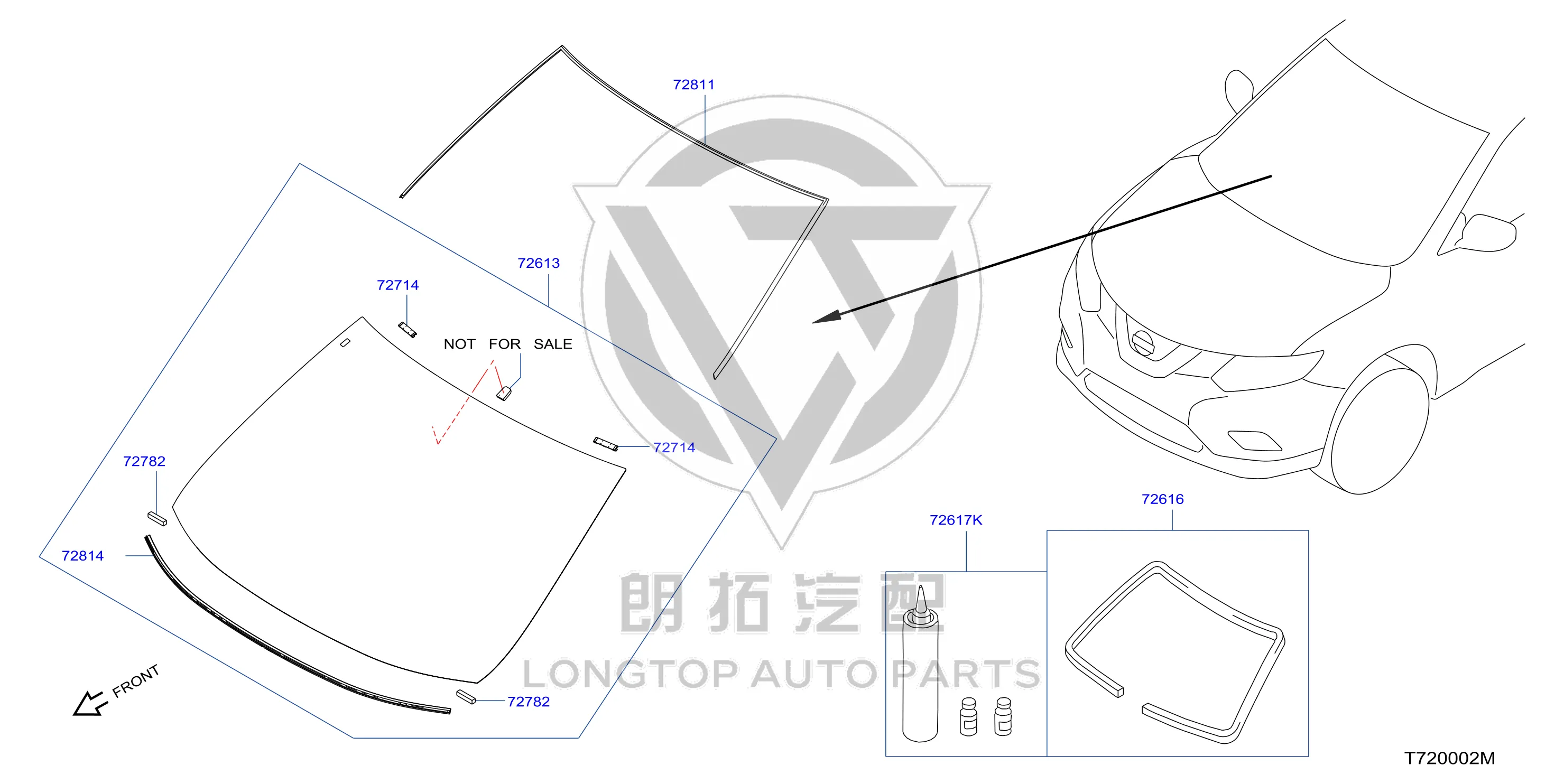 Front Windshield Rubber Strip 72752-4CL0A 727524CL0A for Nissan