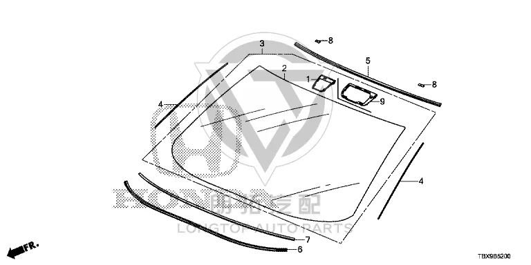 Front Windshield 73111-TBXH5 73111TBXH5 for Honda
