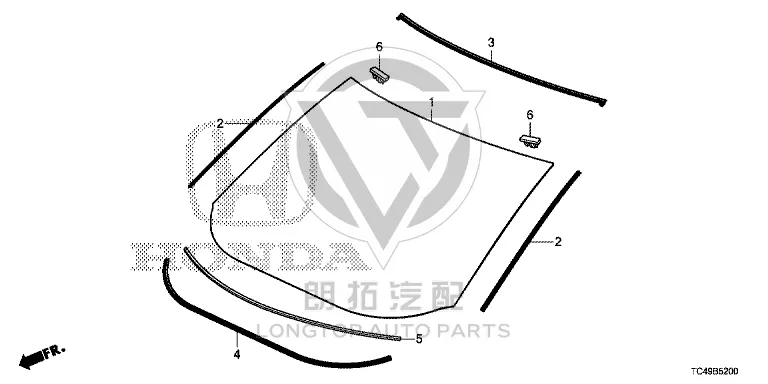 Front windshield 73111-TC4H01 73111TC4H01 for Honda