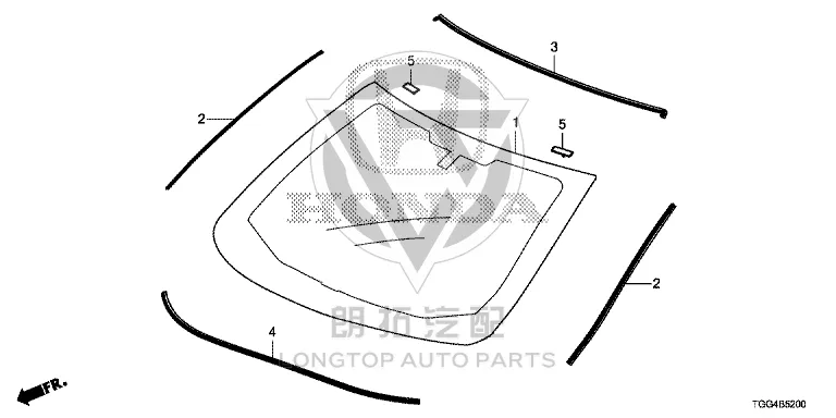 Front Windshield Rubber Strip 73125-TEAT-01 73125TEAT01 for Honda