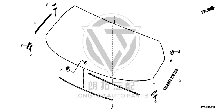 Rear Windshield Weatherstrip 73214-T7JH01 73214T7JH01 for Honda