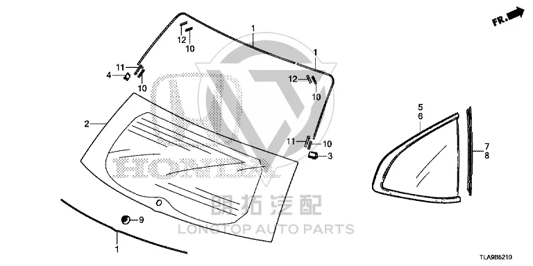 Rear Windshield Trim 73214-TLYH0 73214TLYH01 for Honda