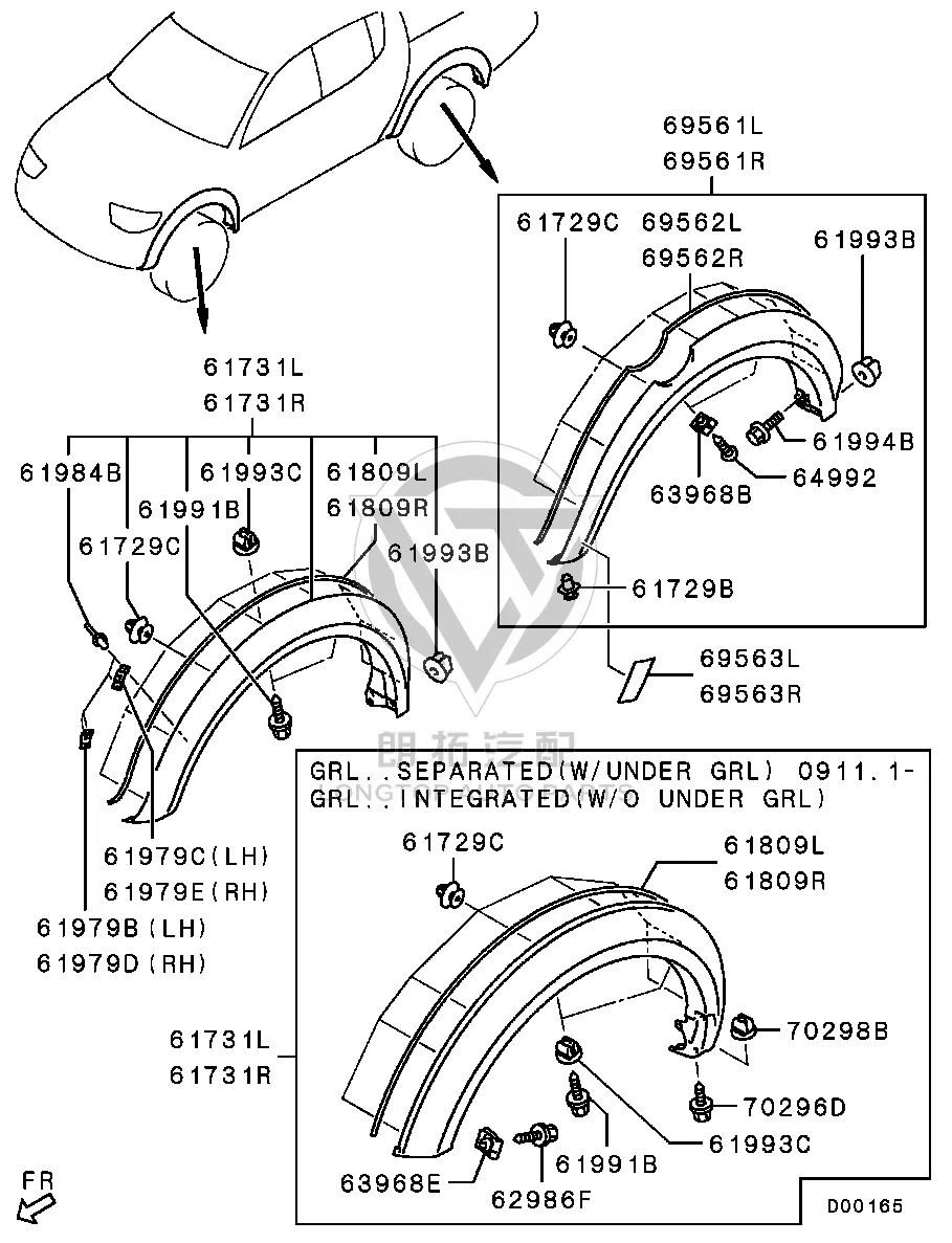 Front Fender Wheel Arch Seal (Right) 7407A-186HE 7407A186HE for Mitsubishi KA4T