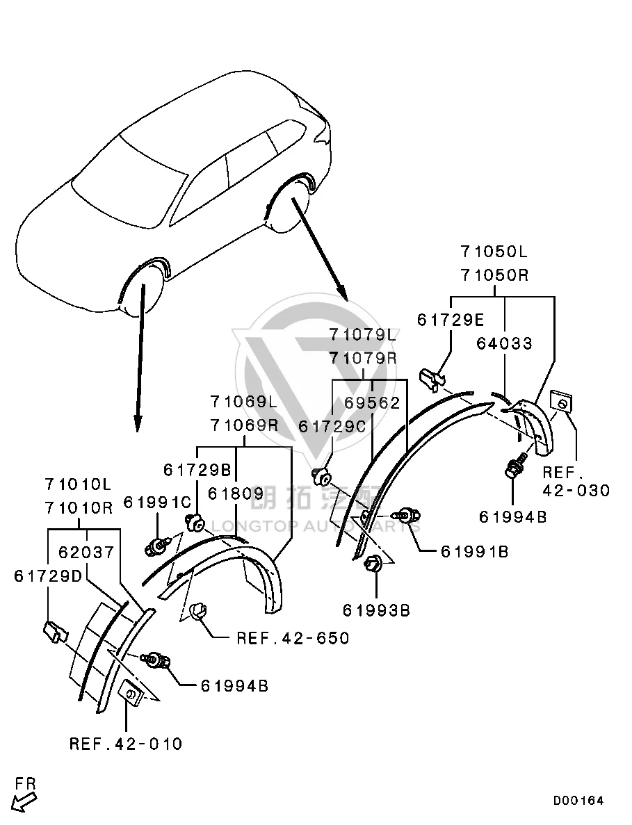 Front Wheel Arch Front Left 7407A-721 7407A721 for Mitsubishi GF7W