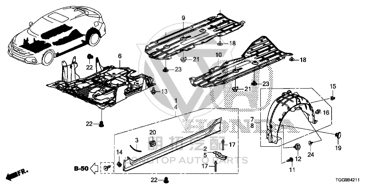 Engine Underbody Guard 74110-TETH0 74110TETH00 for Honda