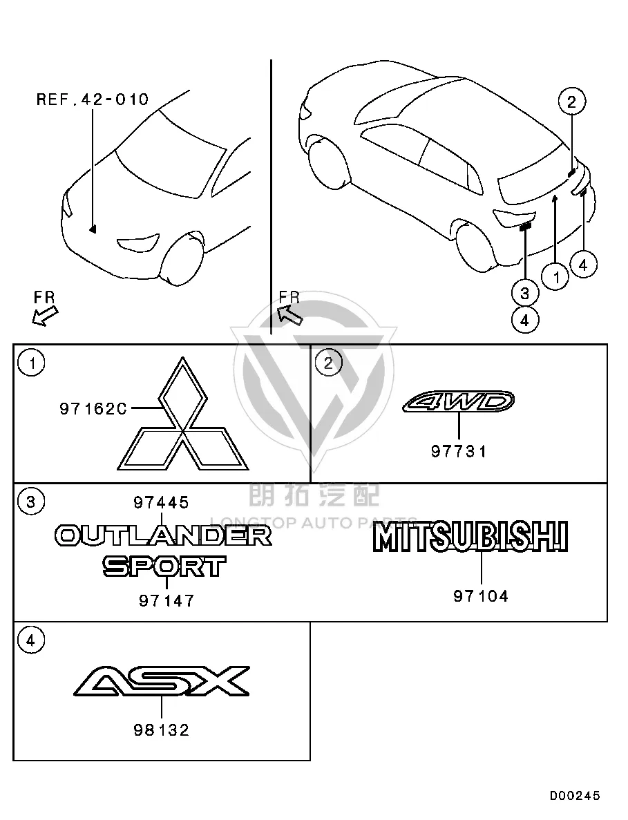 Tailgate Lettering 7415A-443 7415A443 for Mitsubishi GA1W